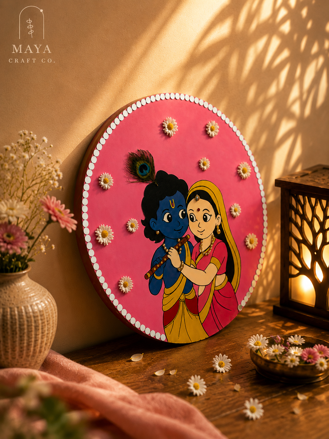 Radha Krishna Lippan Art Wall Decor