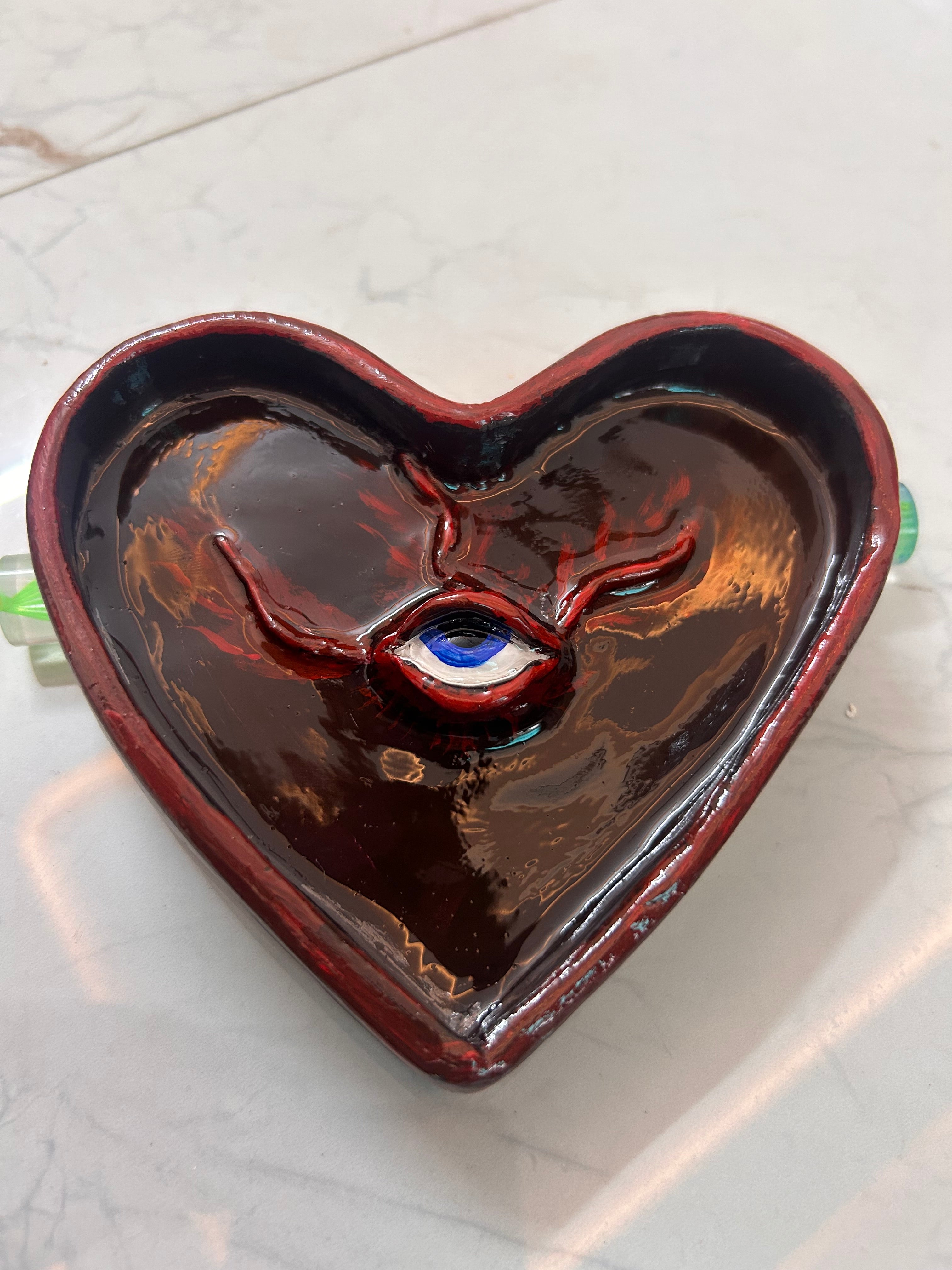 All Seeing Heart” Clay Ashtray
