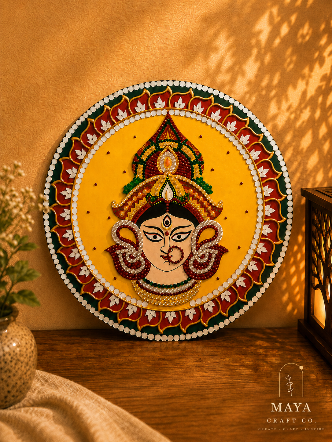 Devi Durga Handmade Lippan Art Wall Decor