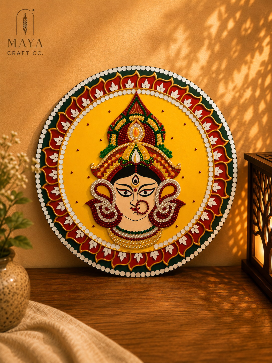 Devi Durga Handmade Lippan Art Wall Decor