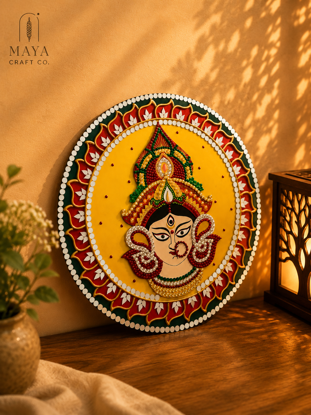 Devi Durga Handmade Lippan Art Wall Decor