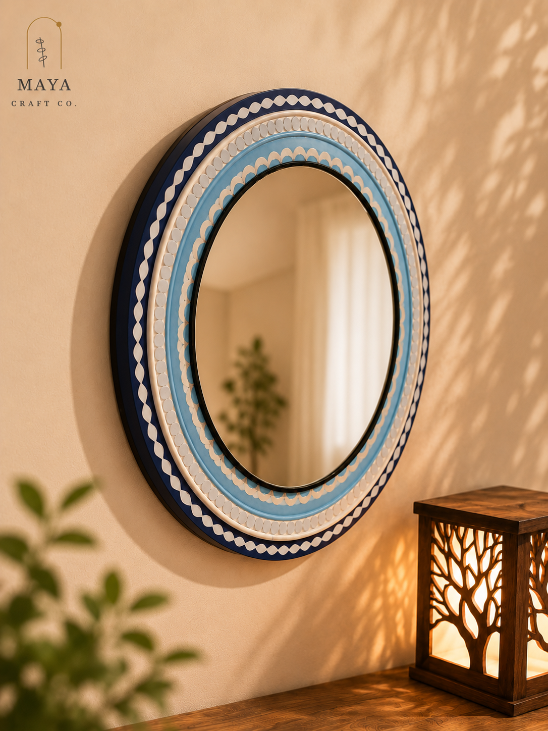 Azure Bloom Lippan Mirror