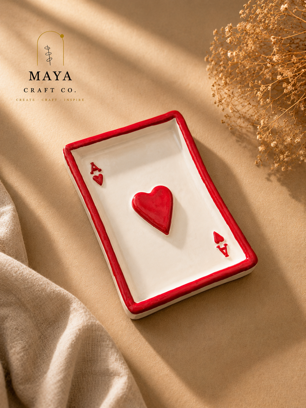 Ace of Hearts Handmade Ashtray