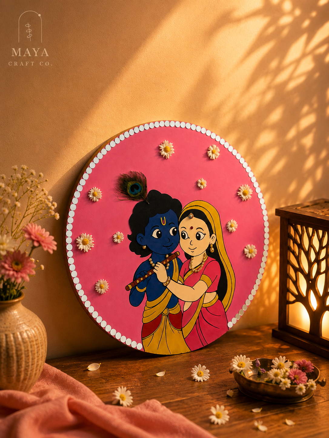 Radha Krishna Lippan Art Wall Decor