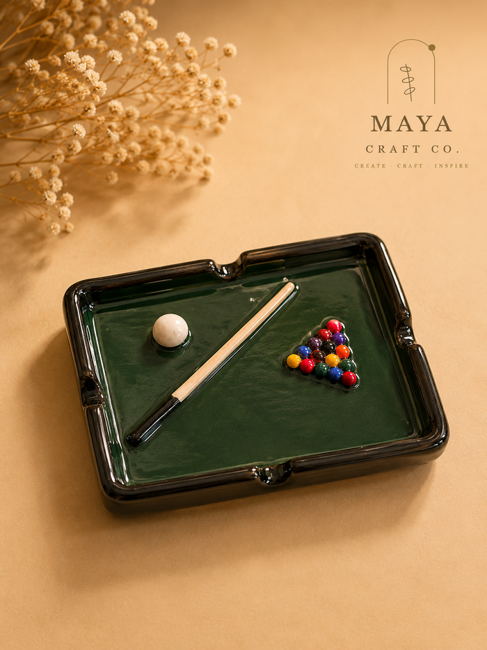 Pool Table Clay Ashtray