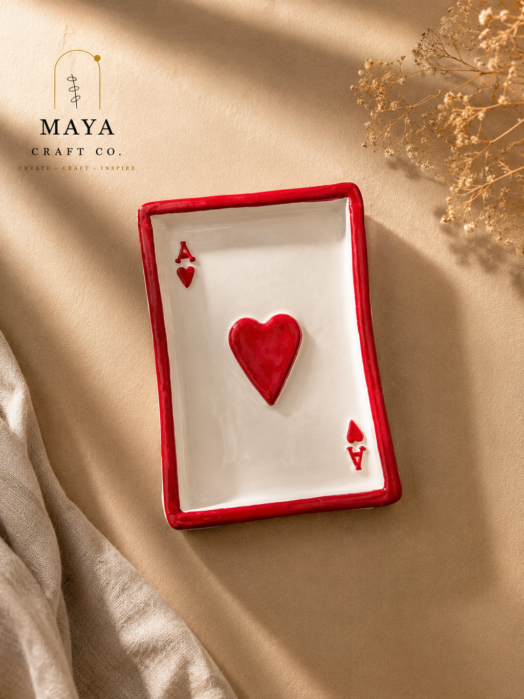 Ace of Hearts Handmade Ashtray